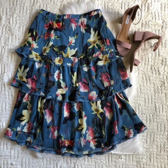 Anthropologie Dresses & Skirts - Anthropologie Foxiedox Tiered Floral Midi Skirt
